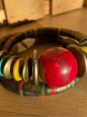 Bold Red Bead Multicolor Stackable Women’s Bracelet